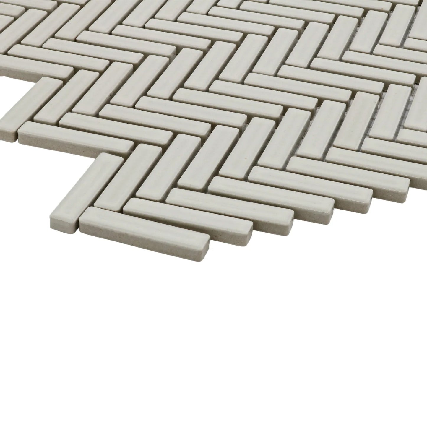 Bedrosians 90 Collection Off White (1/2" x 2" Pieces) 11" x 12.25" Porcelain Mosaic Tile