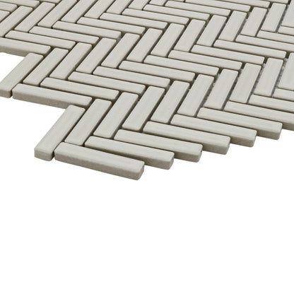 Bedrosians 90 Collection Off White (1/2" x 2" Pieces) 11" x 12.25" Porcelain Mosaic Tile