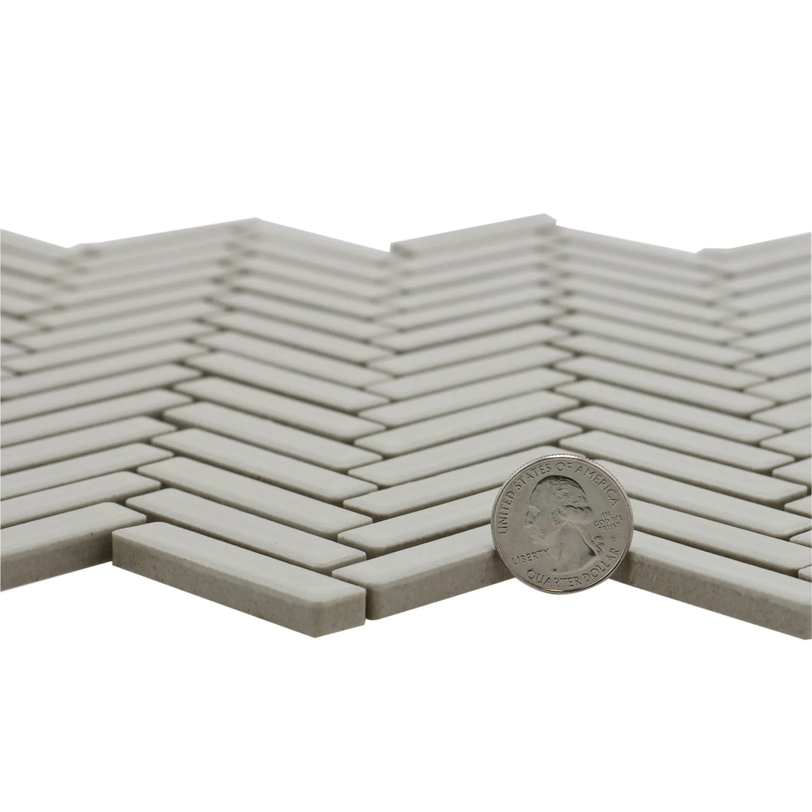 Bedrosians 90 Collection Off White (1/2" x 2" Pieces) 11" x 12.25" Porcelain Mosaic Tile