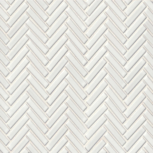 Bedrosians 90 Collection White (1/2" x 2" Pieces) 11" x 12.25" Porcelain Mosaic Tile