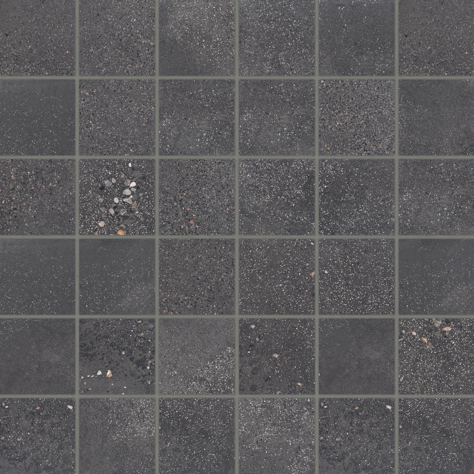 Bedrosians Area 51 Collection Black (2" x 2" Pieces) 12" x 12" Matte Porcelain Mosaic Tile