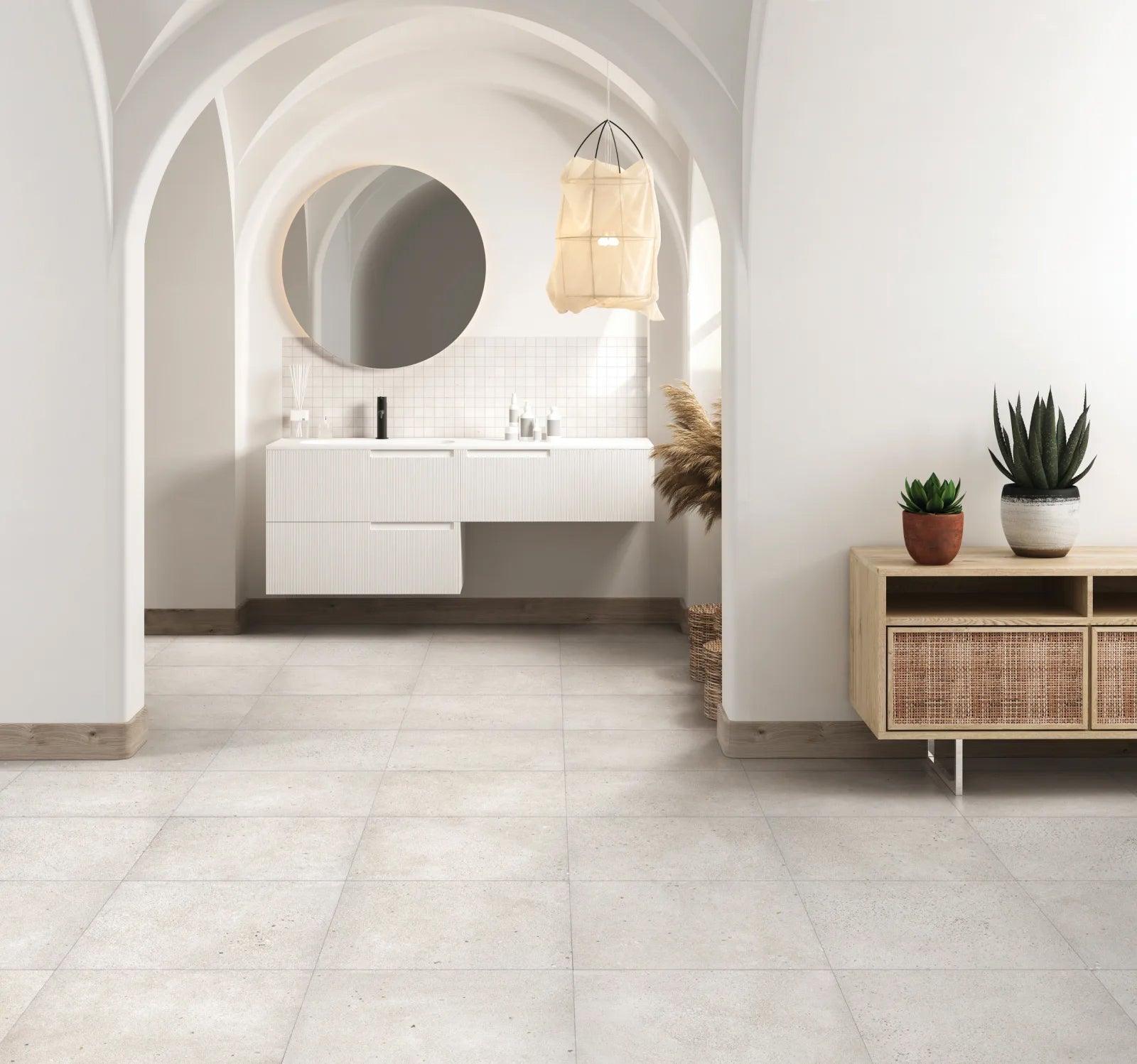 Bedrosians Area 51 Collection White (2" x 2" Pieces) 12" x 12" Matte Porcelain Mosaic Tile