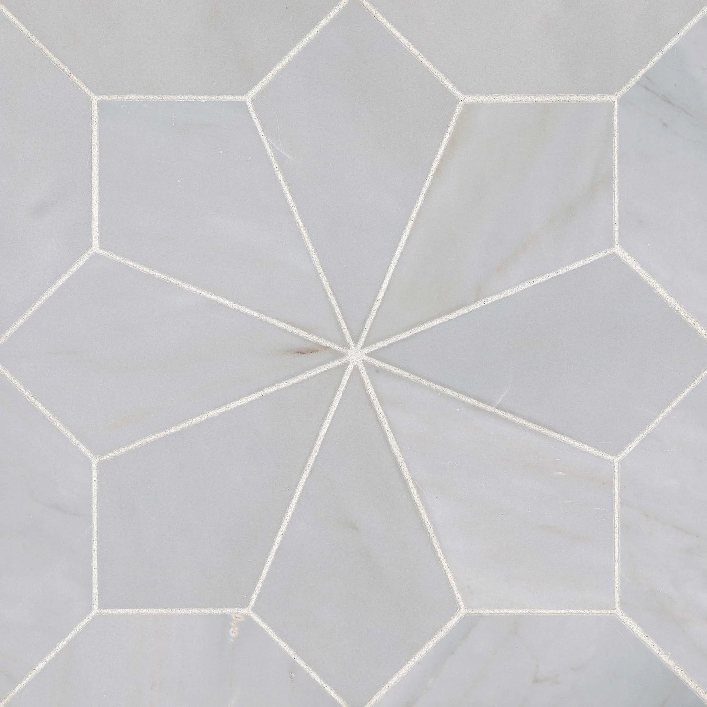 Bedrosians Blomma Floral Collection Grigio 12" x 12" Marble Mosaic Tile