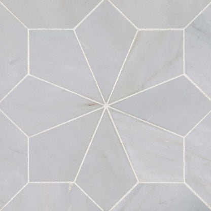 Bedrosians Blomma Floral Collection Grigio 12" x 12" Marble Mosaic Tile