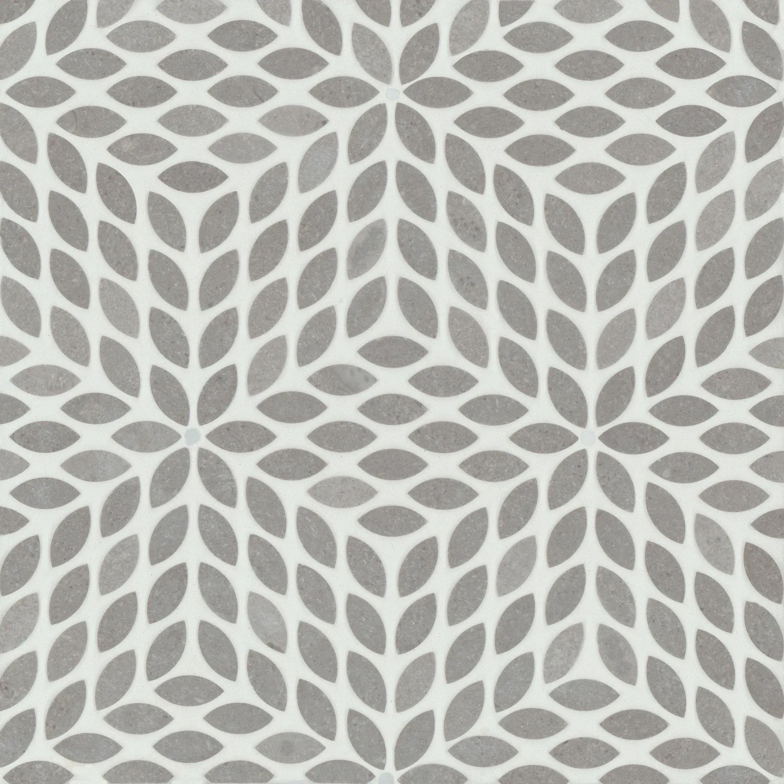 Bedrosians Celeste Collection Cinder Grey & Calacatta Losanna 14" x 16.125" Honed Marble Mosaic Tile