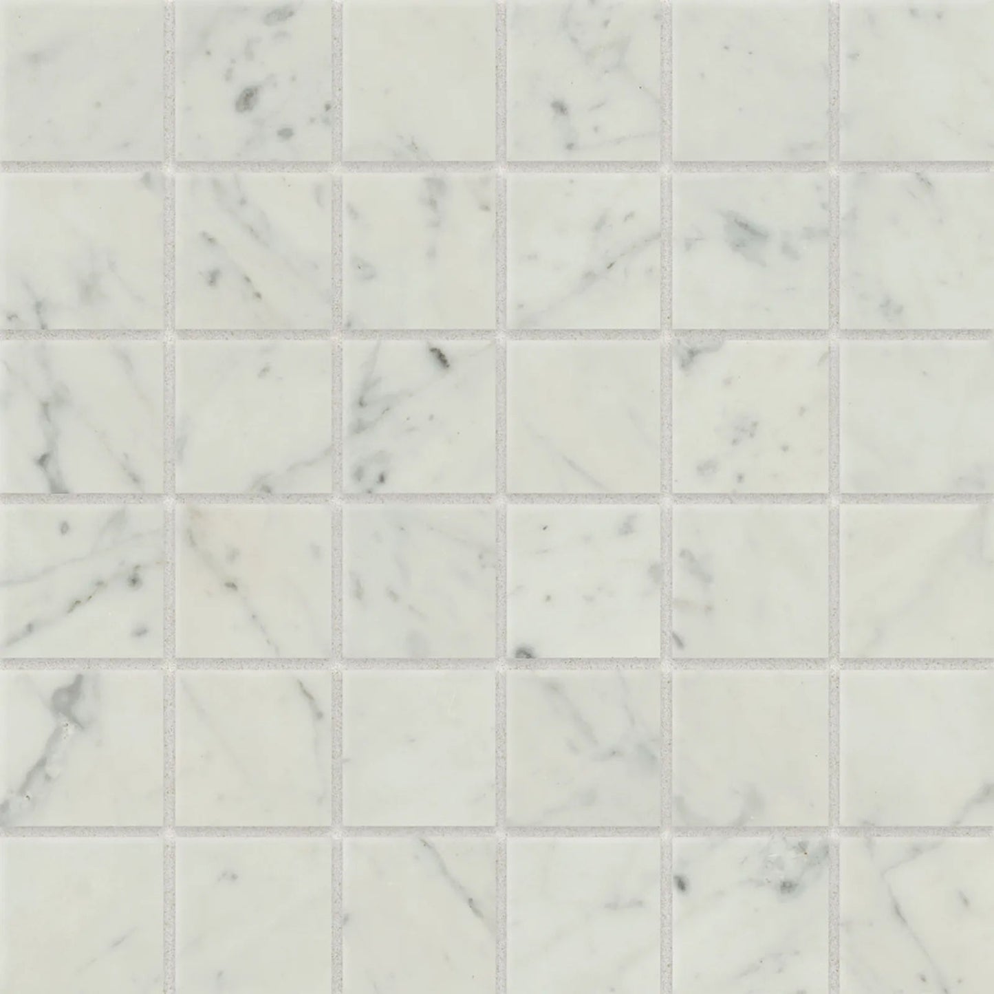 Bedrosians Classic 2.0 Collection Bianco Carrara (2" x 2" Pieces) 12" x 12" Matte Porcelain Mosaic Tile