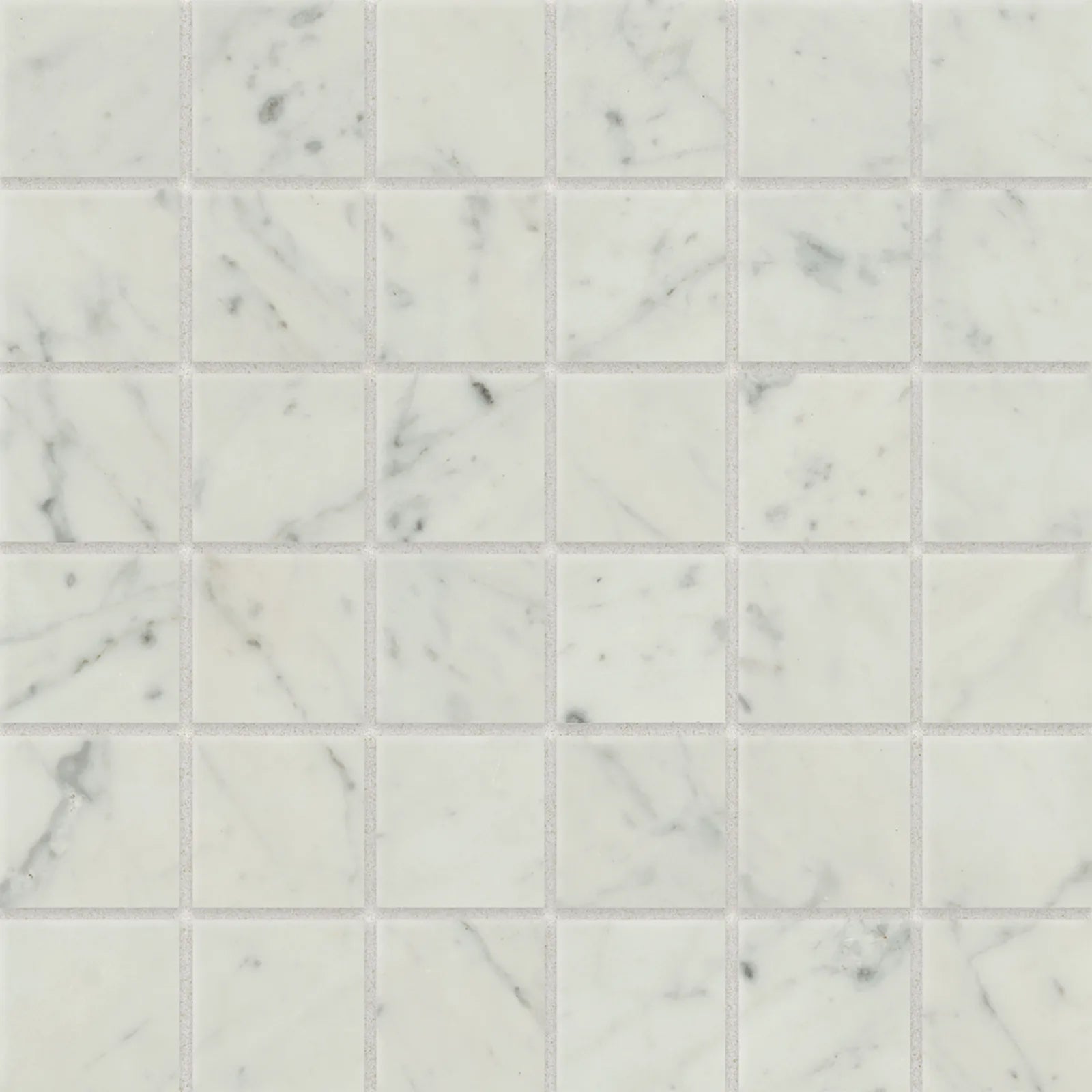 Bedrosians Classic 2.0 Collection Bianco Carrara (2" x 2" Pieces) 12" x 12" Matte Porcelain Mosaic Tile