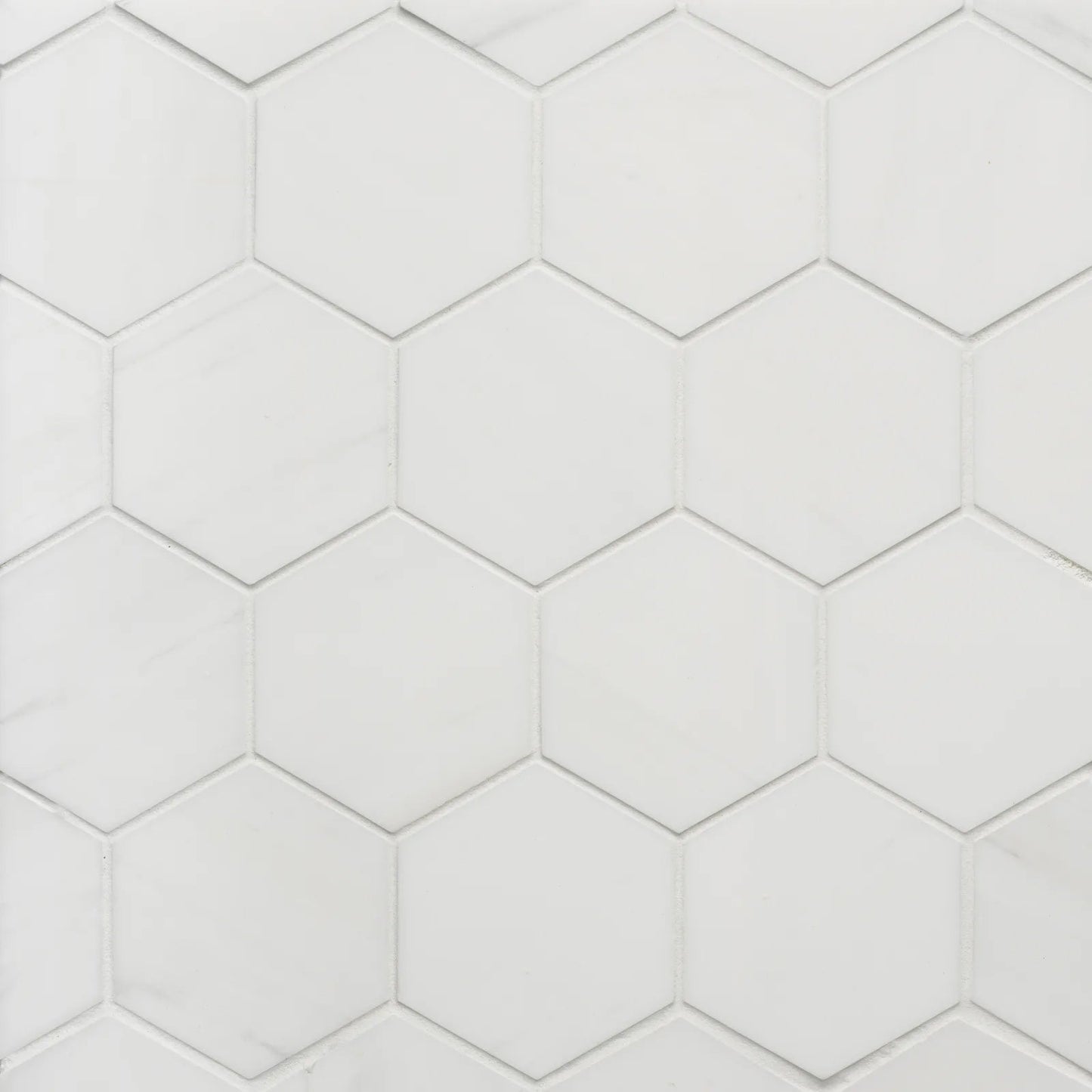 Bedrosians Dolomite (3" Hexagon Pieces) 10.5" x 12" Honed Marble Mosaic Tile