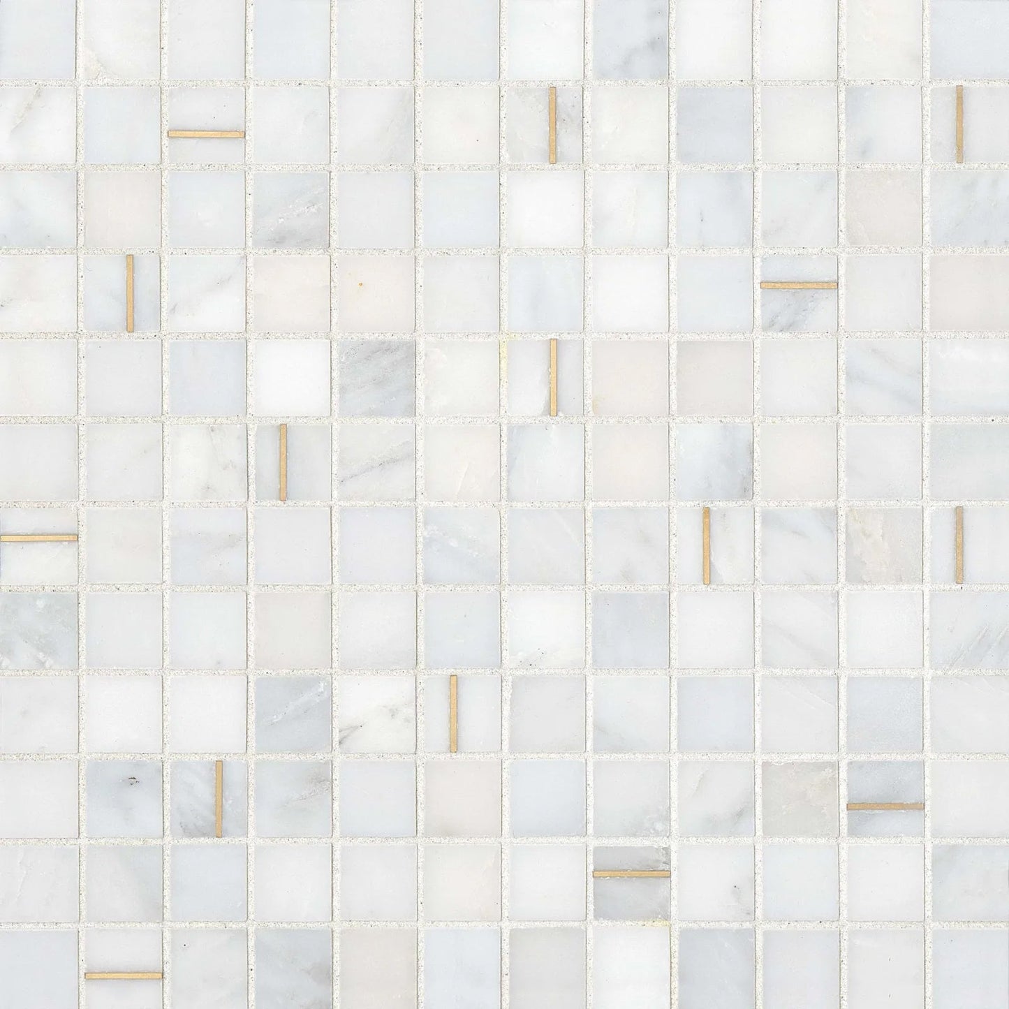 Bedrosians Ferrara Collection Bianco (1" x 1" Pieces) 11.75" x 11.75" Marble Mosaic Tile