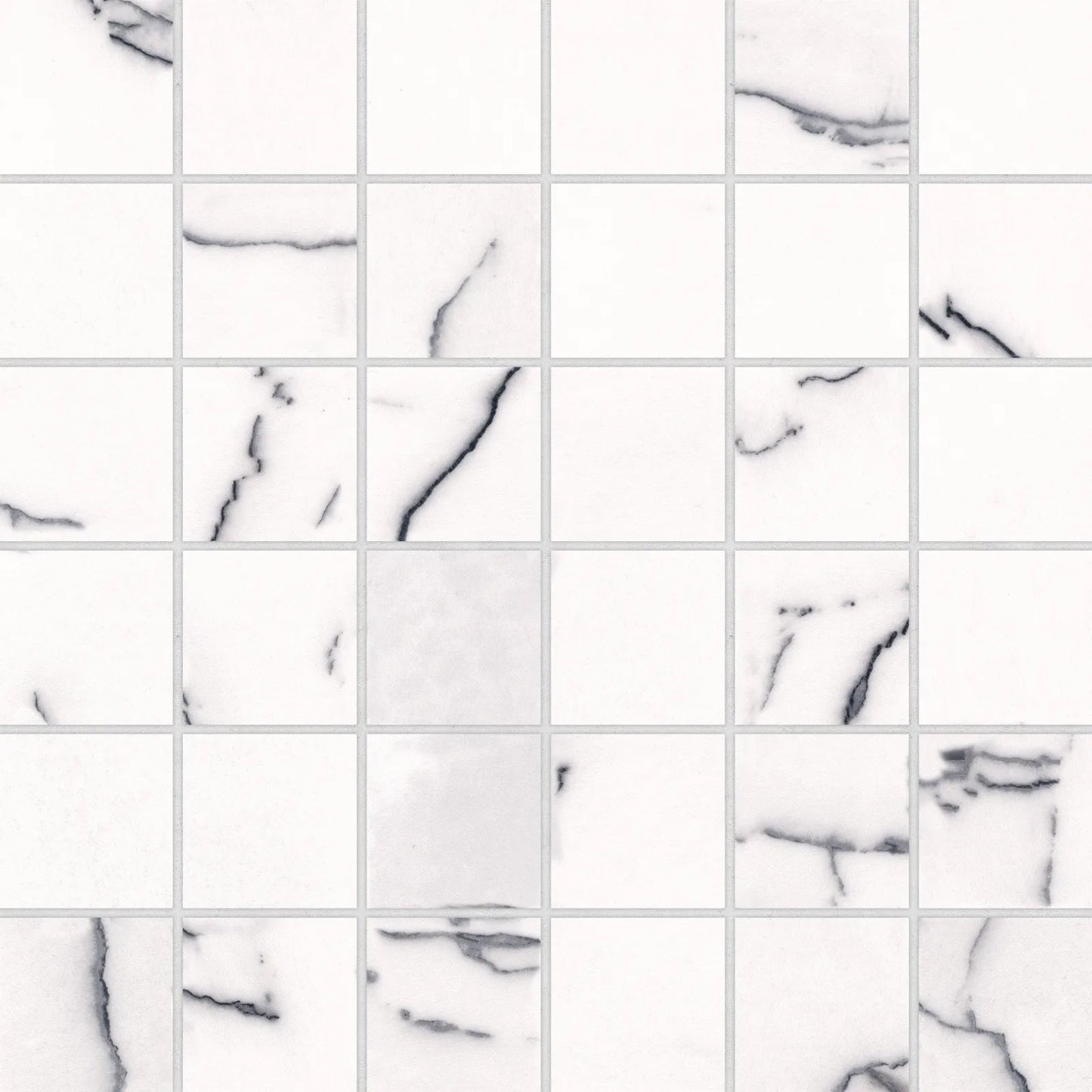 Bedrosians Gemma Collection Bianca (2" x 2" Pieces) 12" x 12" Polished Porcelain Mosaic Tile