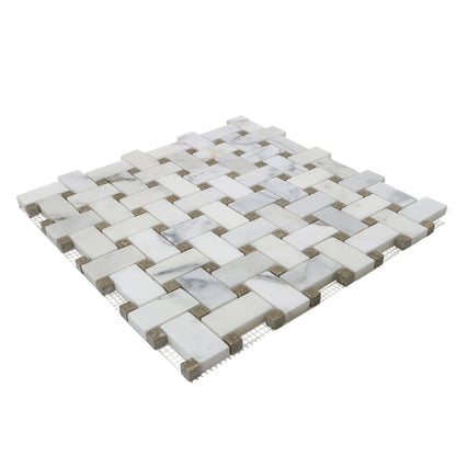 Bedrosians Hillcrest 12" x 12" Marble Mosaic Tile