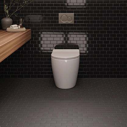 Bedrosians Le Cafe Collection Black Subway (2" x 4" Pieces) 11.5" x 11.75" Glossy Porcelain Mosaic Tile