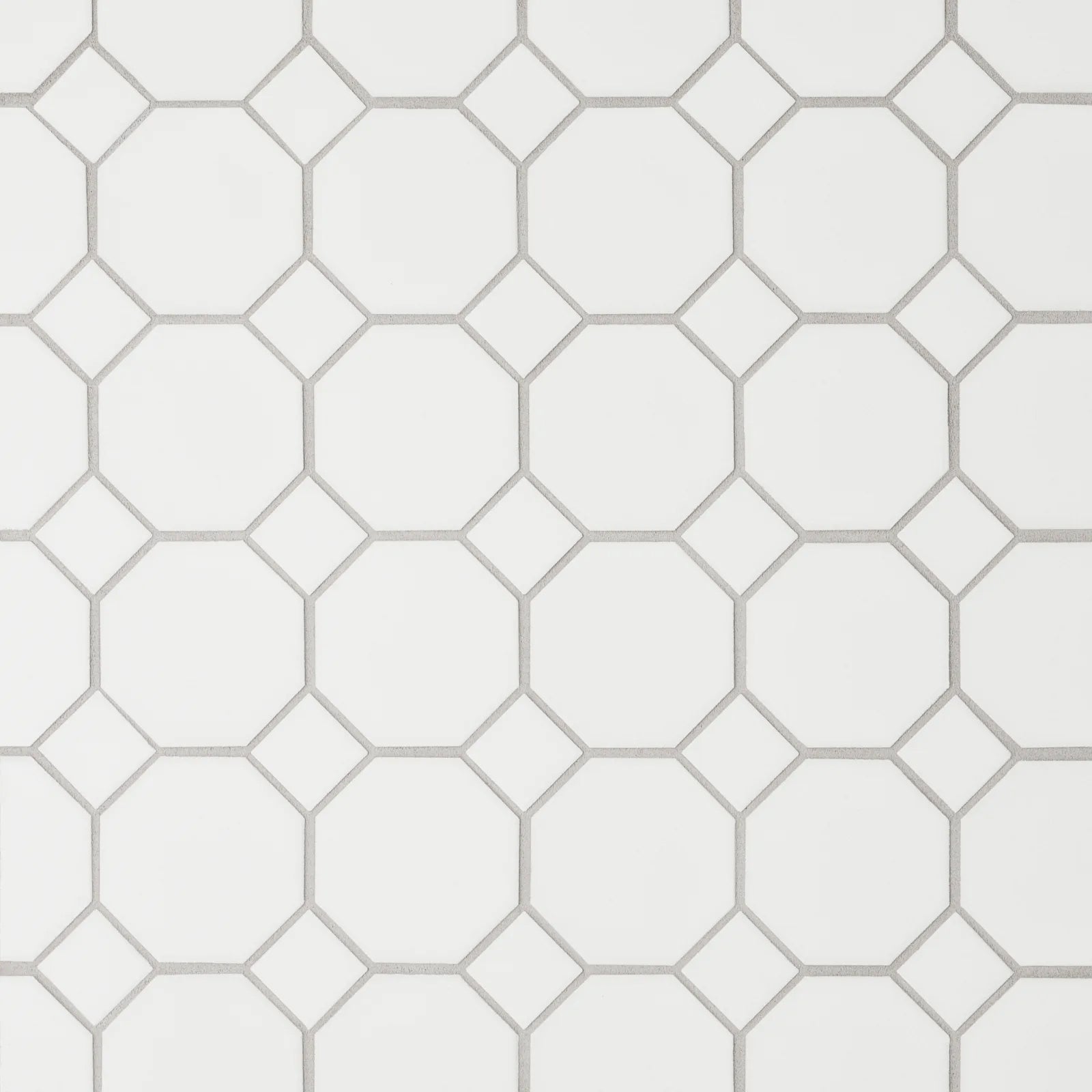 Bedrosians Le Cafe Collection White Octagon (2" x 2" Pieces) 11.75" x 11.75" Matte Porcelain Mosaic Tile