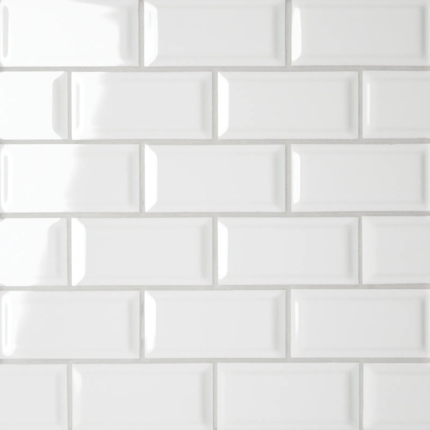 Bedrosians Le Cafe Collection White Subway (2" x 4" Pieces) 11.5" x 11.75" Glossy Porcelain Mosaic Tile