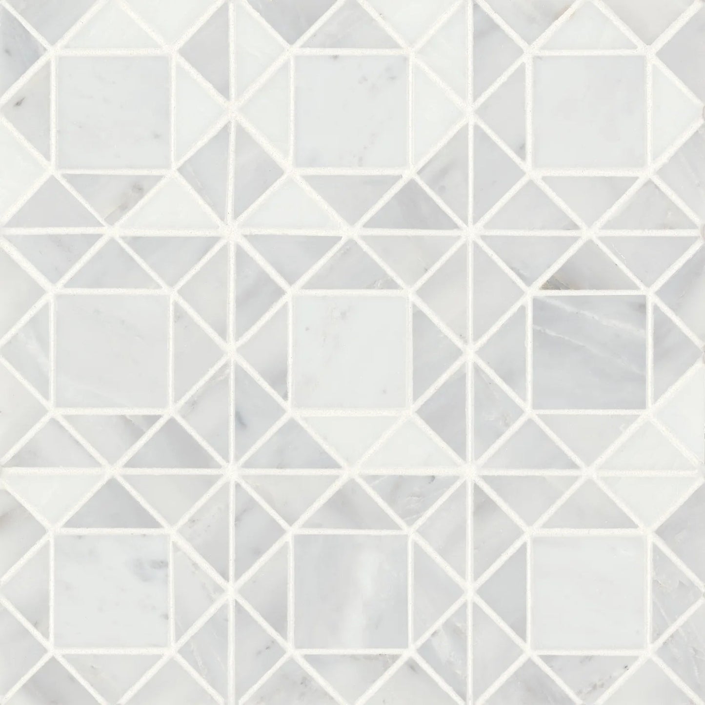 Bedrosians Monet Collection Oriental White 11.75" x 11.75" Honed Marble Mosaic Tile