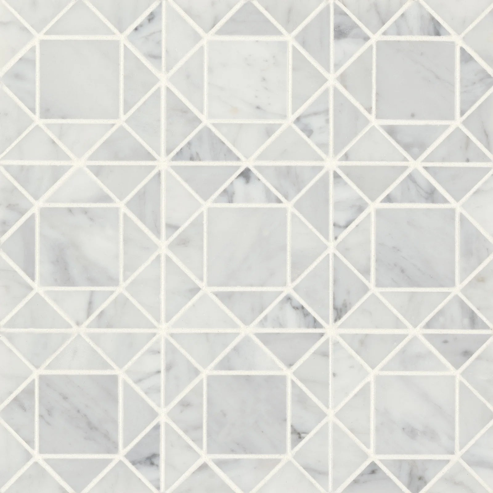 Bedrosians Monet Collection White Carrara 11.75" x 11.75" Honed Marble Mosaic Tile