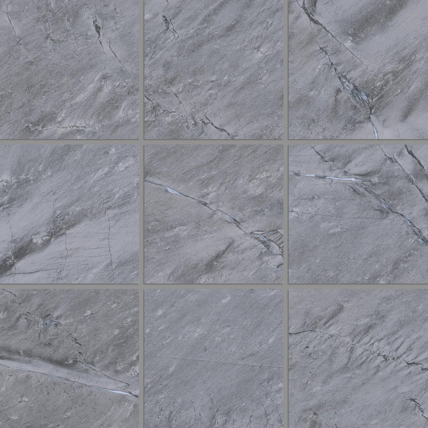 Bedrosians Prati Collection Breccia Grey (4" x 4" Pieces) 12" x 12" Matte Porcelain Mosaic Tile