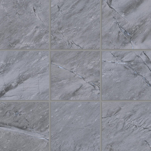 Bedrosians Prati Collection Breccia Grey (4" x 4" Pieces) 12" x 12" Matte Porcelain Mosaic Tile