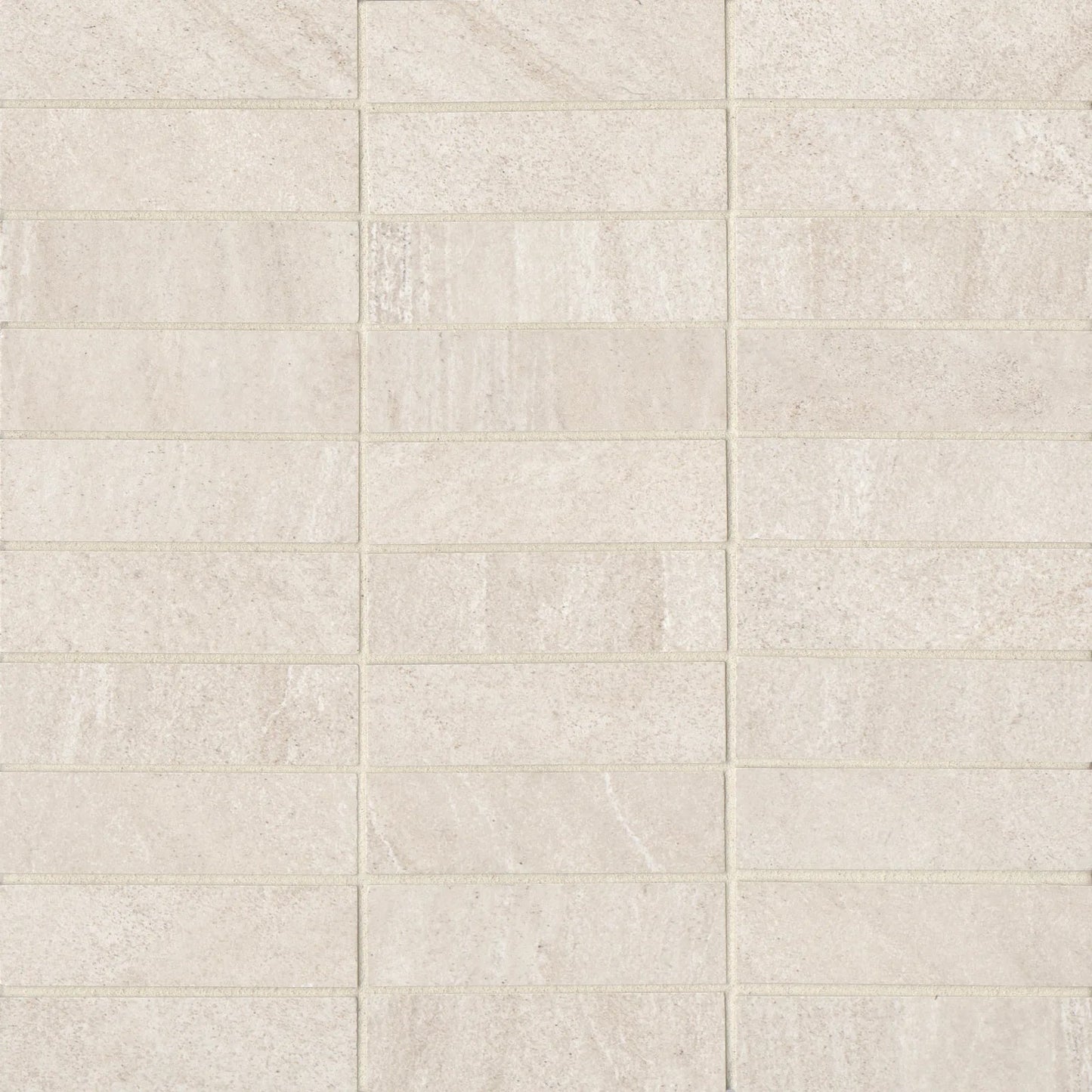 Bedrosians Purestone Collection Beige (1" x 4" Pieces) 12" x 12" Matte Porcelain Mosaic Tile