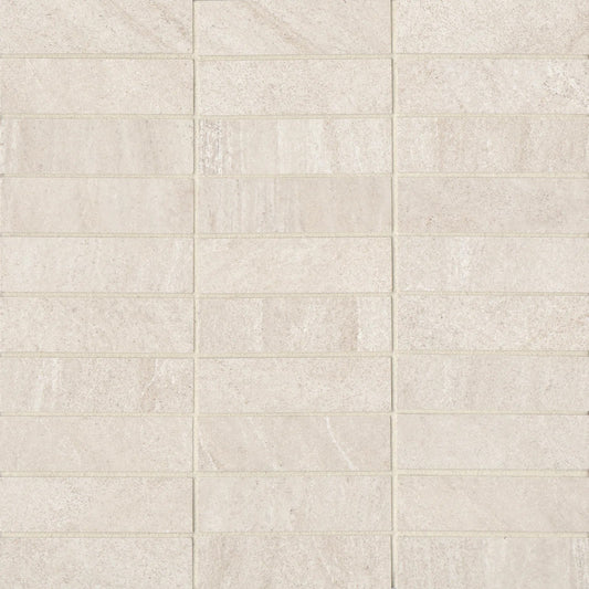 Bedrosians Purestone Collection Beige (1" x 4" Pieces) 12" x 12" Matte Porcelain Mosaic Tile