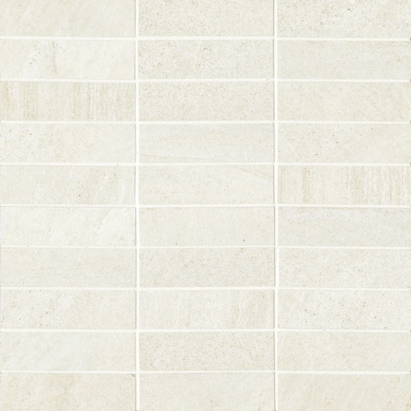 Bedrosians Purestone Collection Bianco (1" x 4" Pieces) 12" x 12" Matte Porcelain Mosaic Tile