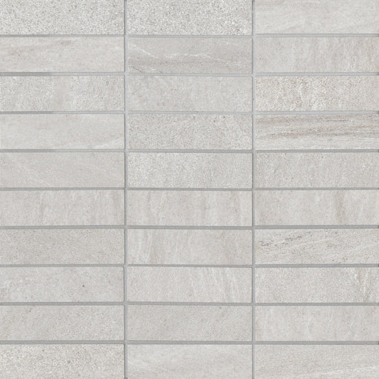 Bedrosians Purestone Collection Grigio (1" x 4" Pieces) 12" x 12" Matte Porcelain Mosaic Tile