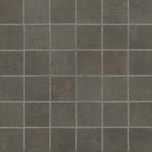 Bedrosians Rebel Collection Lead (2" x 2" Pieces) 12" x 12" Matte Porcelain Mosaic Tile