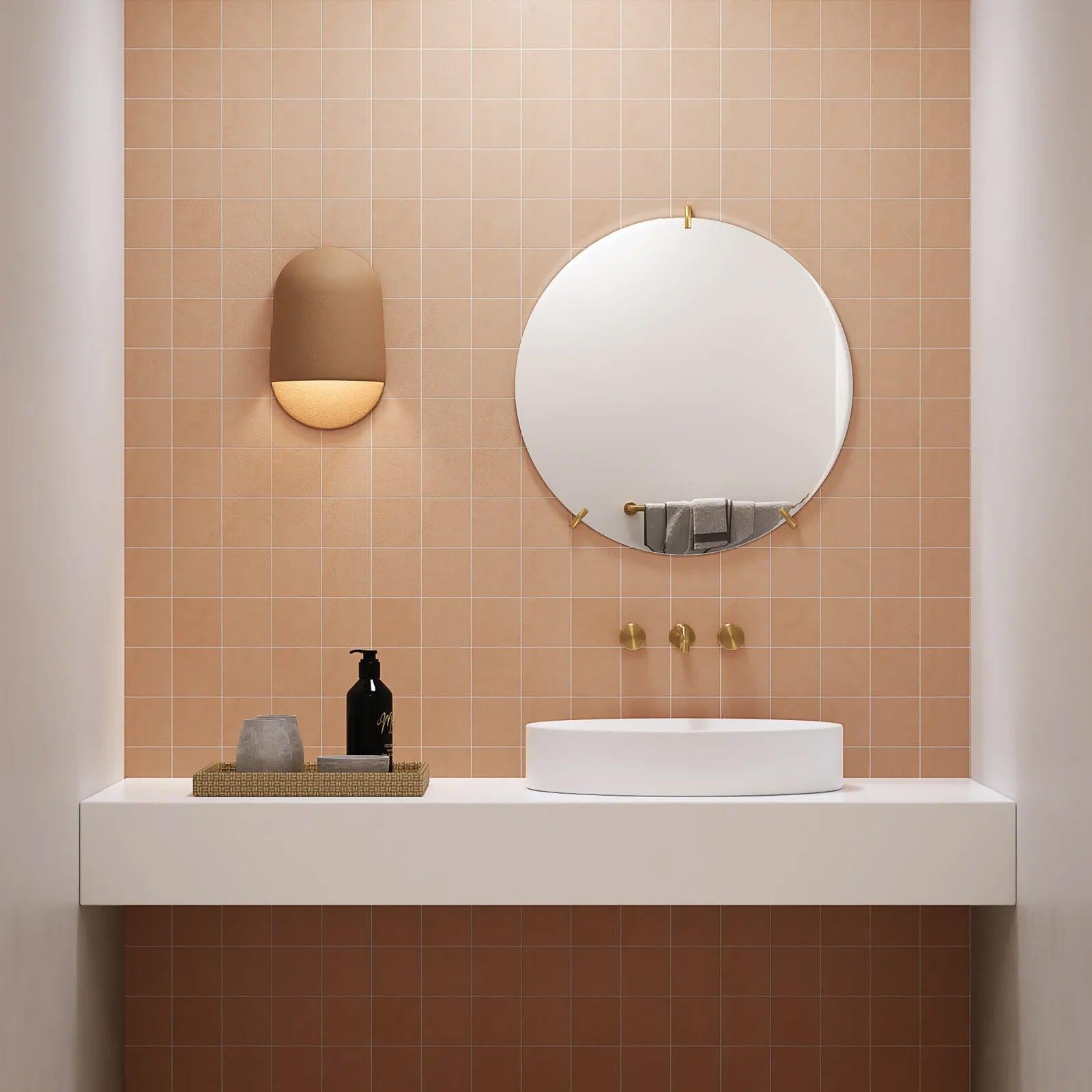 Bedrosians Sahara Collection Cotto (4" x 4" Pieces) 11.75" x 11.75" Matte Porcelain Mosaic Tile
