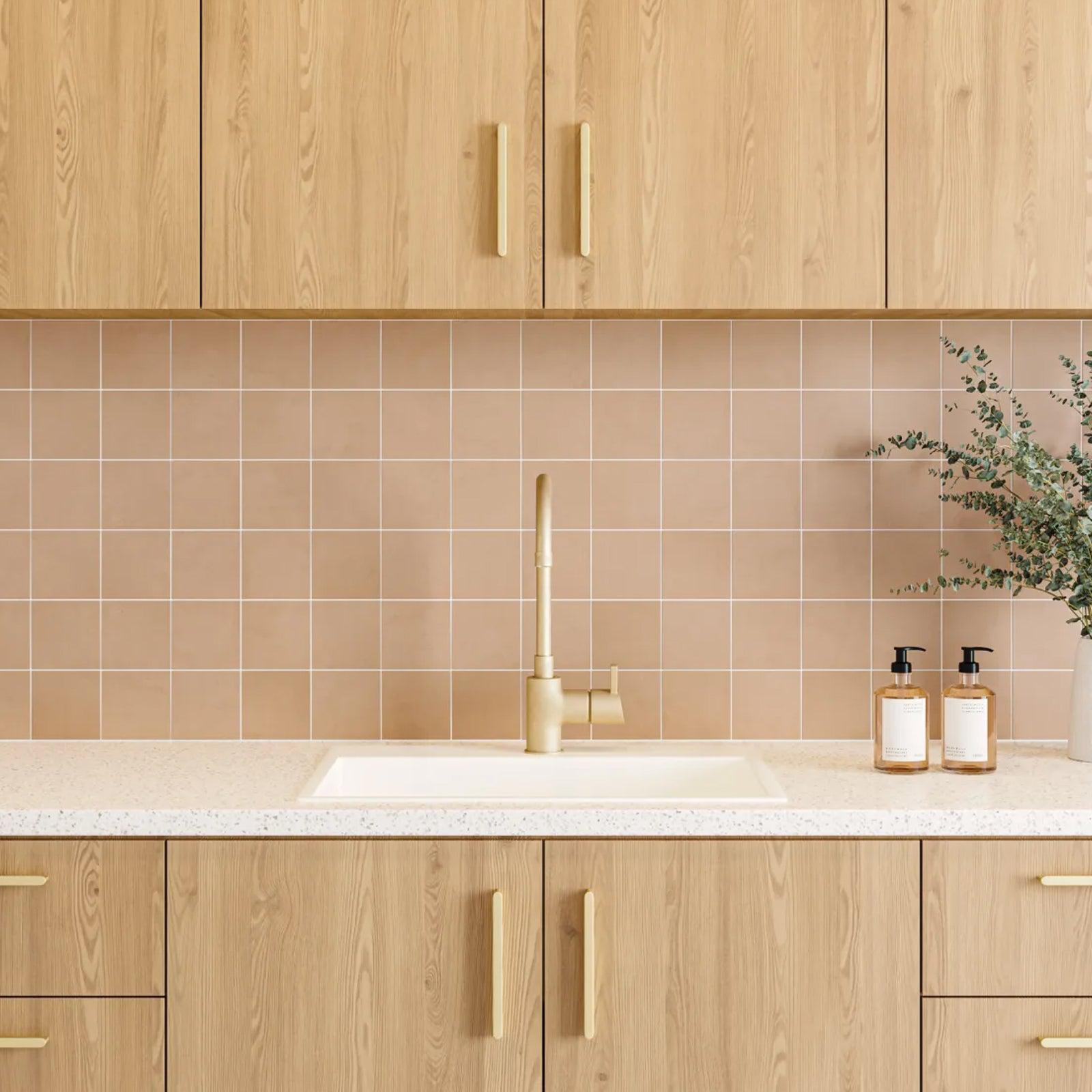 Bedrosians Sahara Collection Cotto (4" x 4" Pieces) 11.75" x 11.75" Matte Porcelain Mosaic Tile