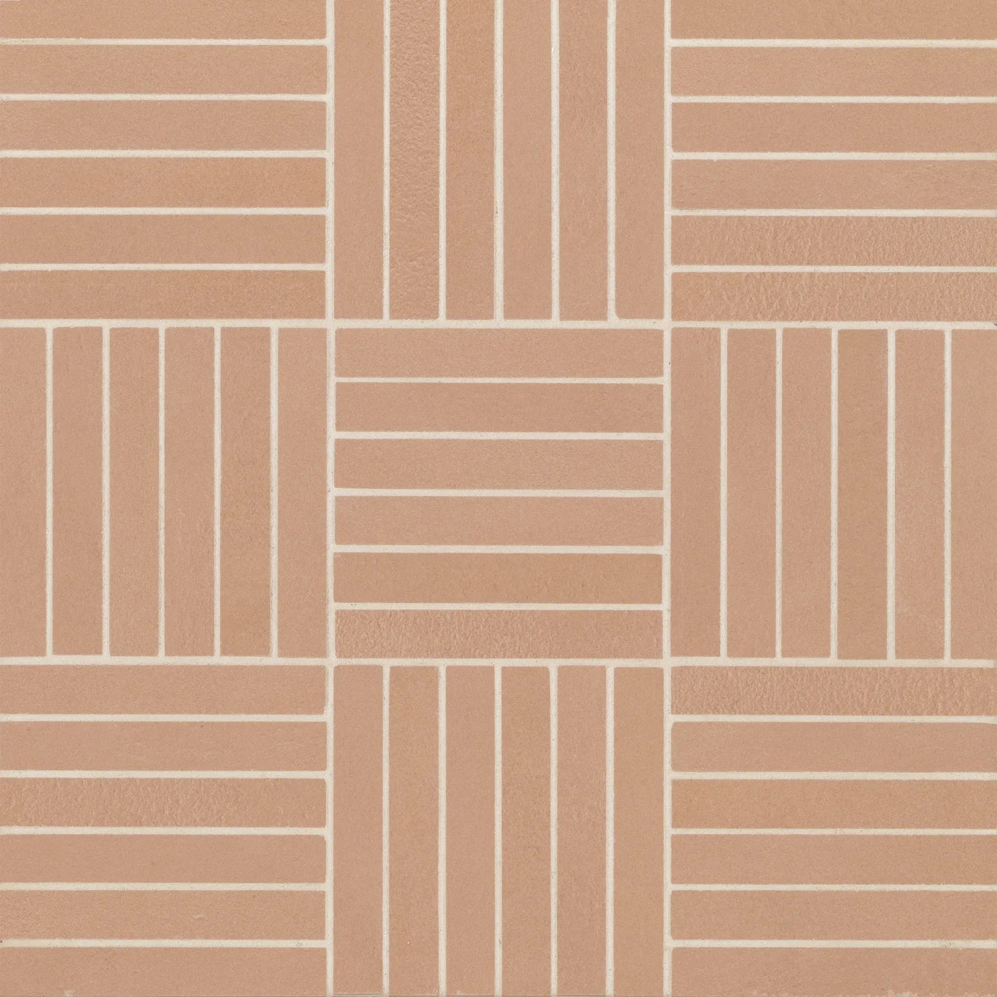 Bedrosians Sahara Collection Crosshatch Cotto (0.5" x 4" Pieces) 11.75" x 11.75" Matte Porcelain Mosaic Tile