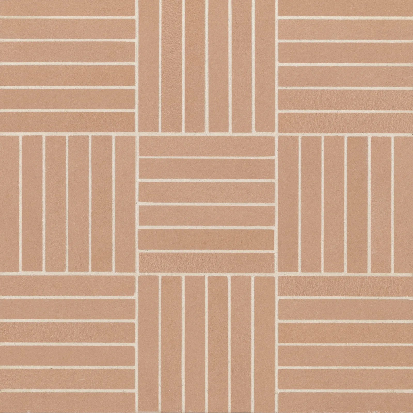 Bedrosians Sahara Collection Crosshatch Cotto (0.5" x 4" Pieces) 11.75" x 11.75" Matte Porcelain Mosaic Tile