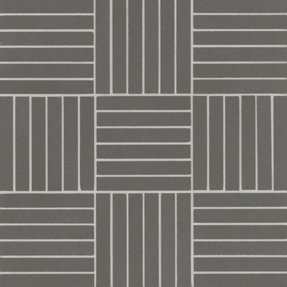 Bedrosians Sahara Collection Crosshatch Dark (0.5" x 4" Pieces) 11.75" x 11.75" Matte Porcelain Mosaic Tile