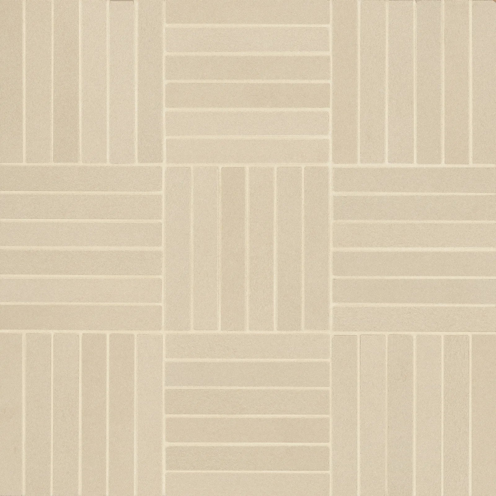 Bedrosians Sahara Collection Crosshatch Ecru (0.5" x 4" Pieces) 11.75" x 11.75" Matte Porcelain Mosaic Tile