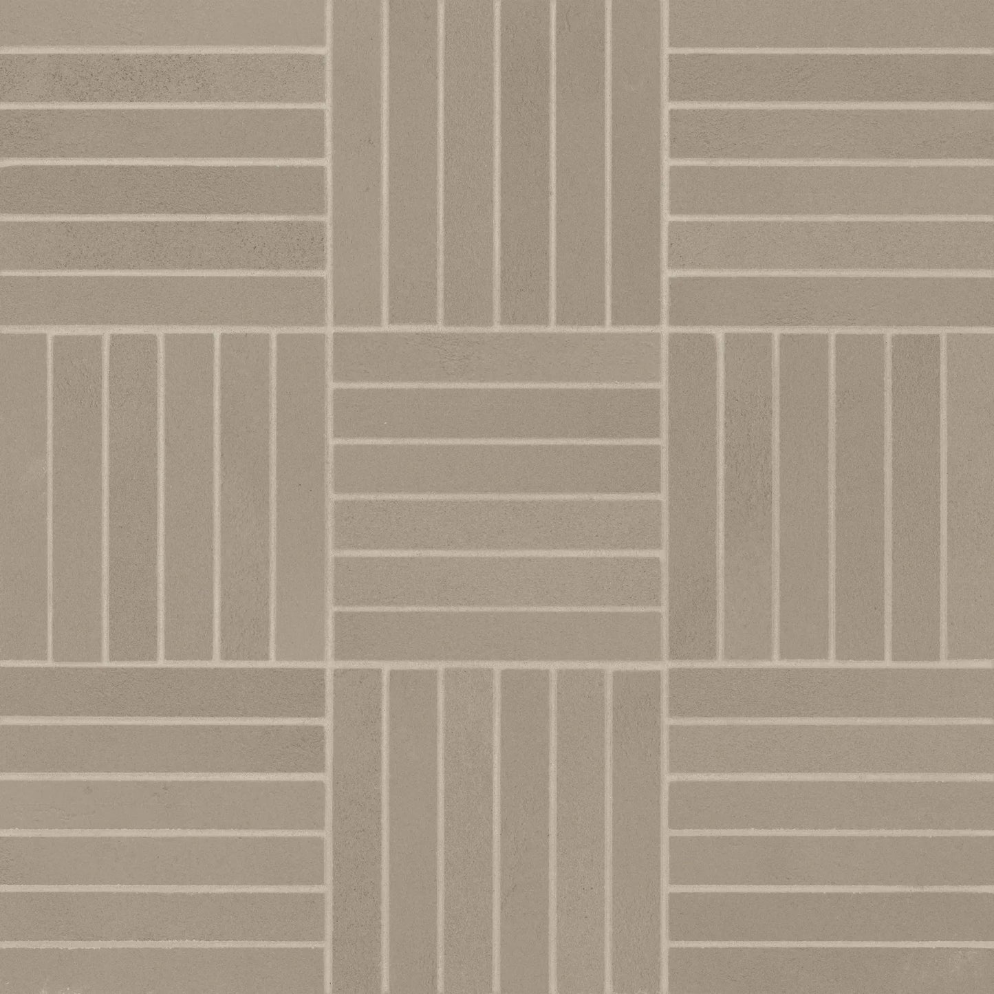 Bedrosians Sahara Collection Crosshatch Taupe (0.5" x 4" Pieces) 11.75" x 11.75" Matte Porcelain Mosaic Tile