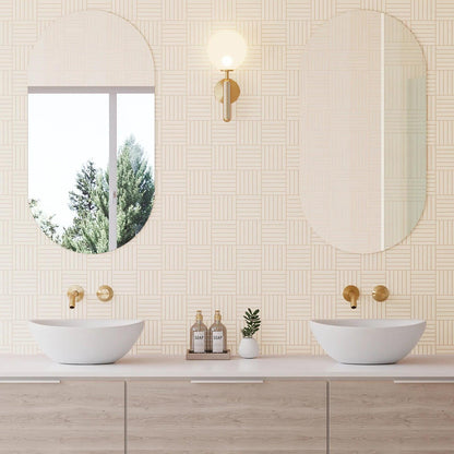Bedrosians Sahara Collection Crosshatch White (0.5" x 4" Pieces) 11.75" x 11.75" Matte Porcelain Mosaic Tile
