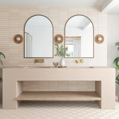 Bedrosians Sahara Collection Crosshatch White (0.5" x 4" Pieces) 11.75" x 11.75" Matte Porcelain Mosaic Tile