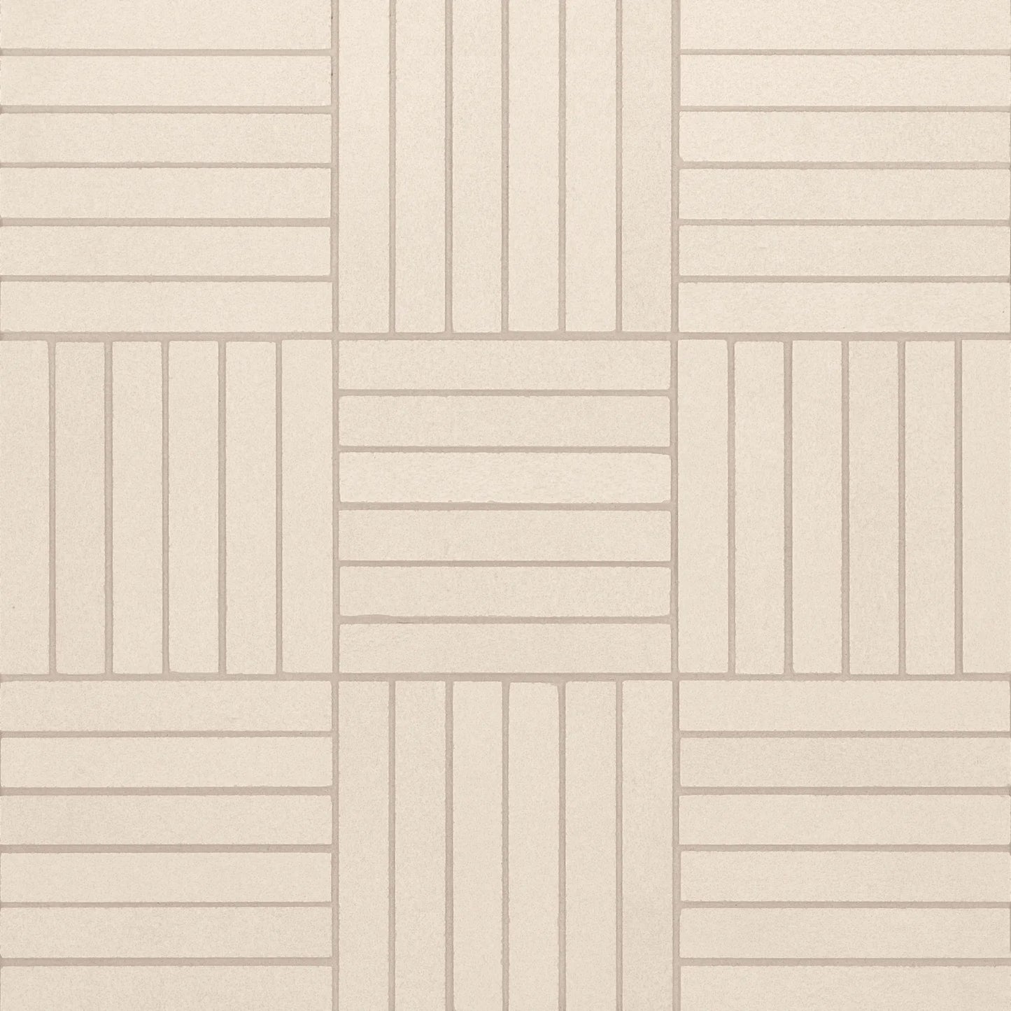 Bedrosians Sahara Collection Crosshatch White (0.5" x 4" Pieces) 11.75" x 11.75" Matte Porcelain Mosaic Tile