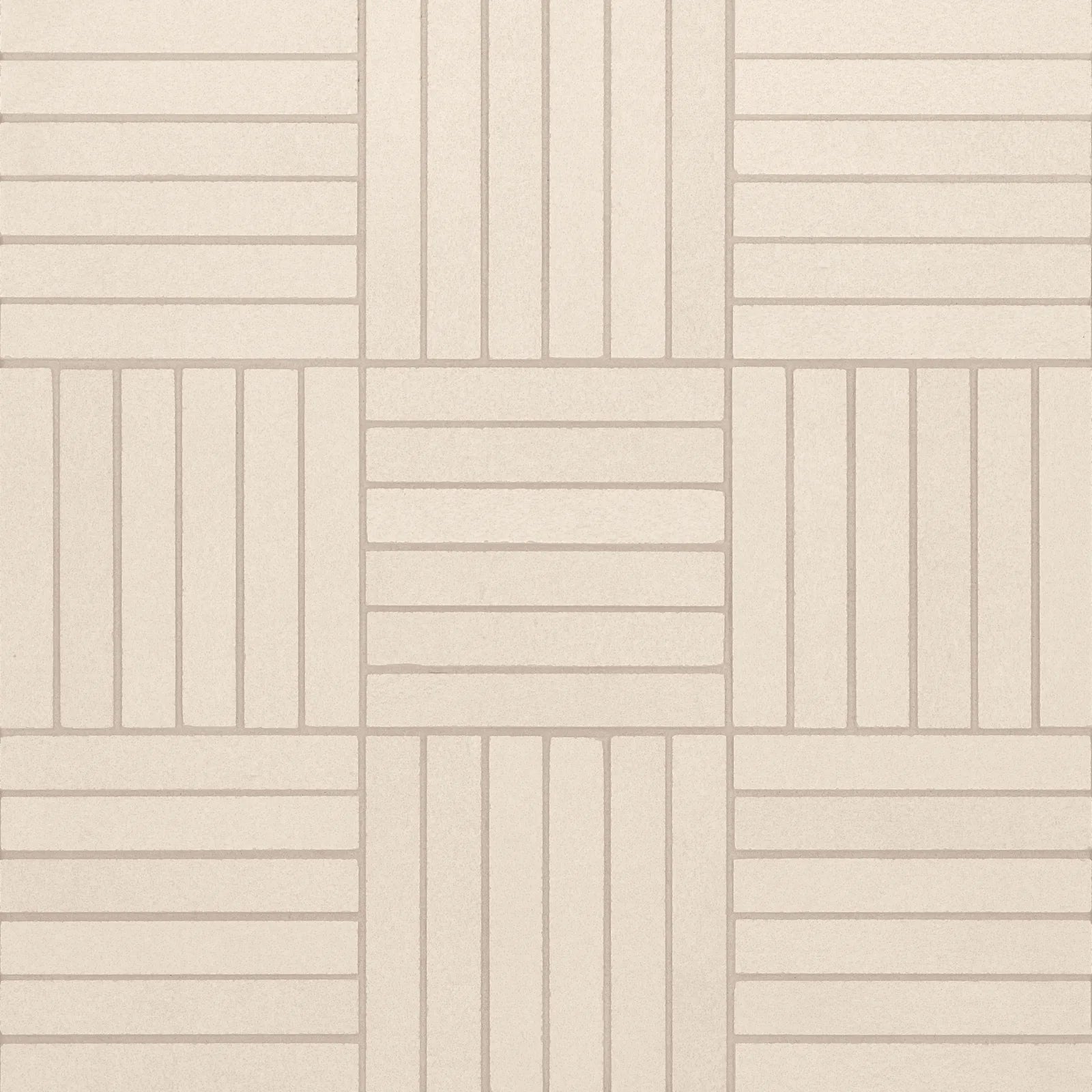 Bedrosians Sahara Collection Crosshatch White (0.5" x 4" Pieces) 11.75" x 11.75" Matte Porcelain Mosaic Tile