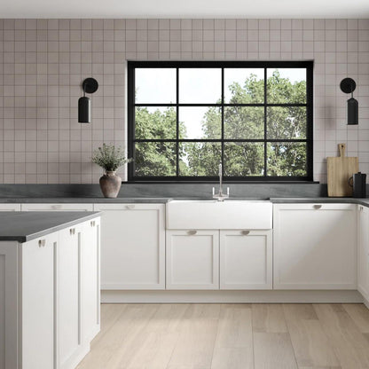 Bedrosians Sahara Collection Grey (4" x 4" Pieces) 11.75" x 11.75" Matte Porcelain Mosaic Tile