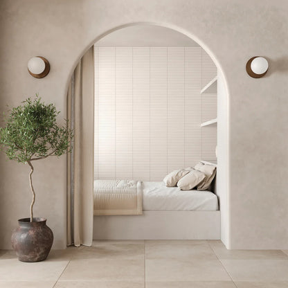 Bedrosians Sahara Collection White (1" x 12" Pieces) 11.75" x 11.75" Matte Porcelain Mosaic Tile