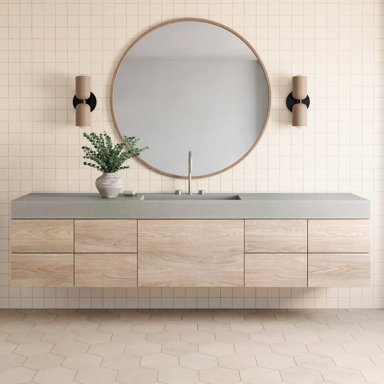 Bedrosians Sahara Collection White (4" x 4" Pieces) 11.75" x 11.75" Matte Porcelain Mosaic Tile