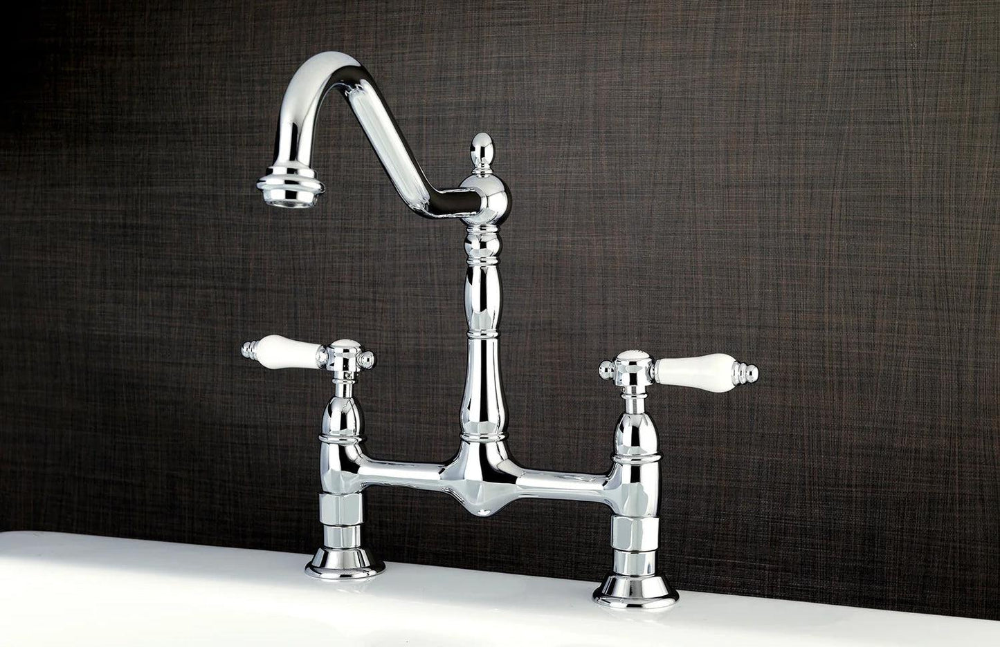 Bel-Air B Two-Handle 2-Hole Deck Mount Bridge Kitchen Faucet