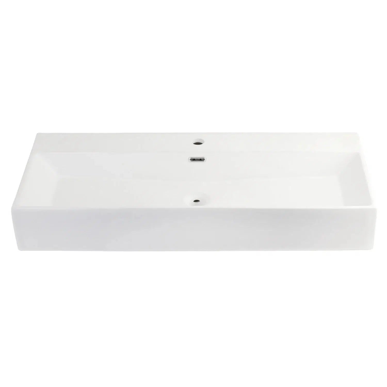 Camilla Rectangular Single Hole White Porcelain Vessel Sink