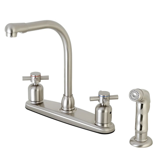 Concord AK Two-Handle 4-Hole Deck Mount 8" Centerset Side Sprayer Kitchen Faucet