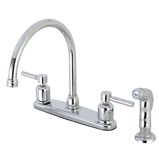 Concord AM Two-Handle 4-Hole Deck Mount 8" Centerset Side Sprayer Kitchen Faucet