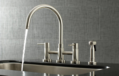 Concord J Two-Handle 4-Hole Deck Mount Side Sprayer Bridge Kitchen Faucet