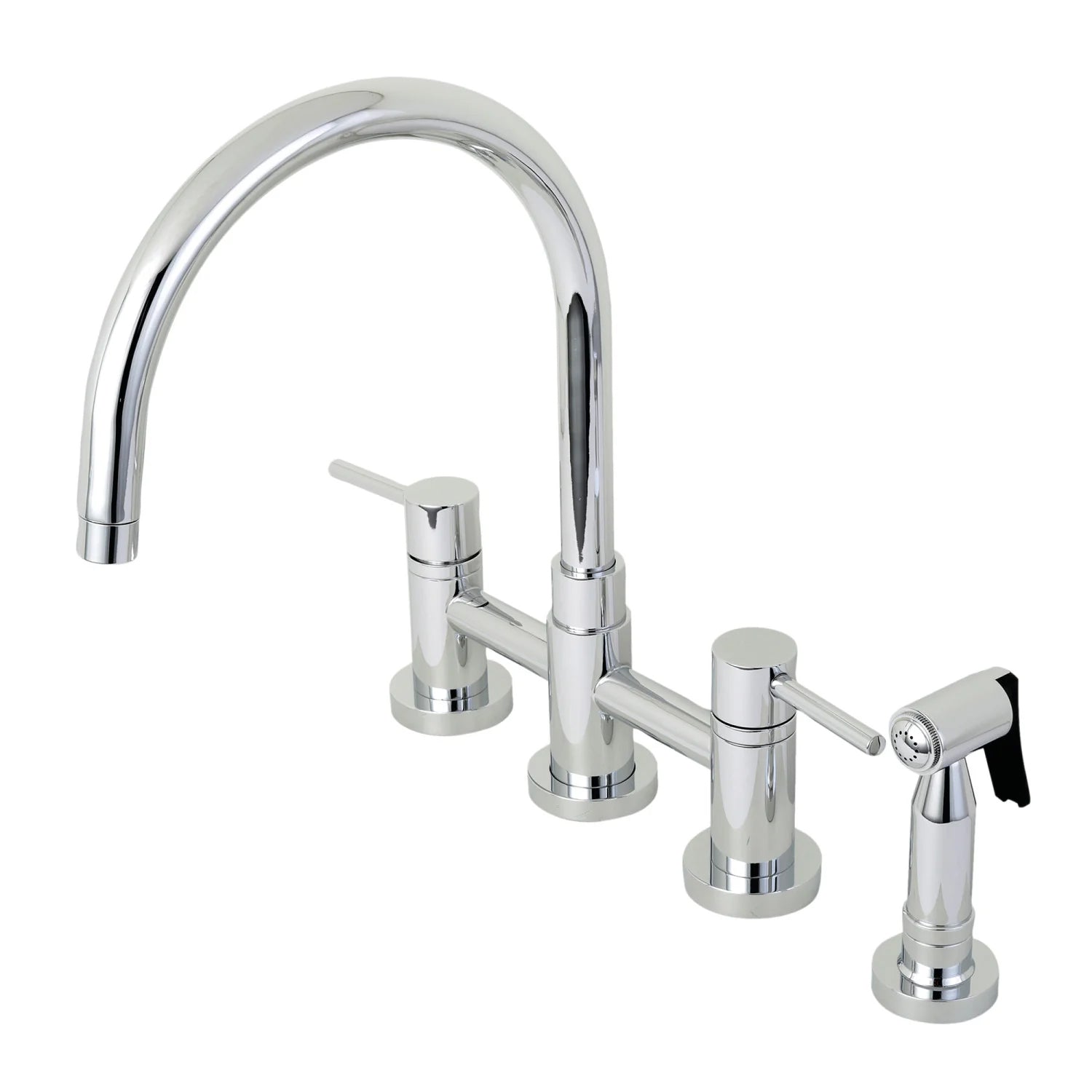 Concord J Two-Handle 4-Hole Deck Mount Side Sprayer Bridge Kitchen Faucet