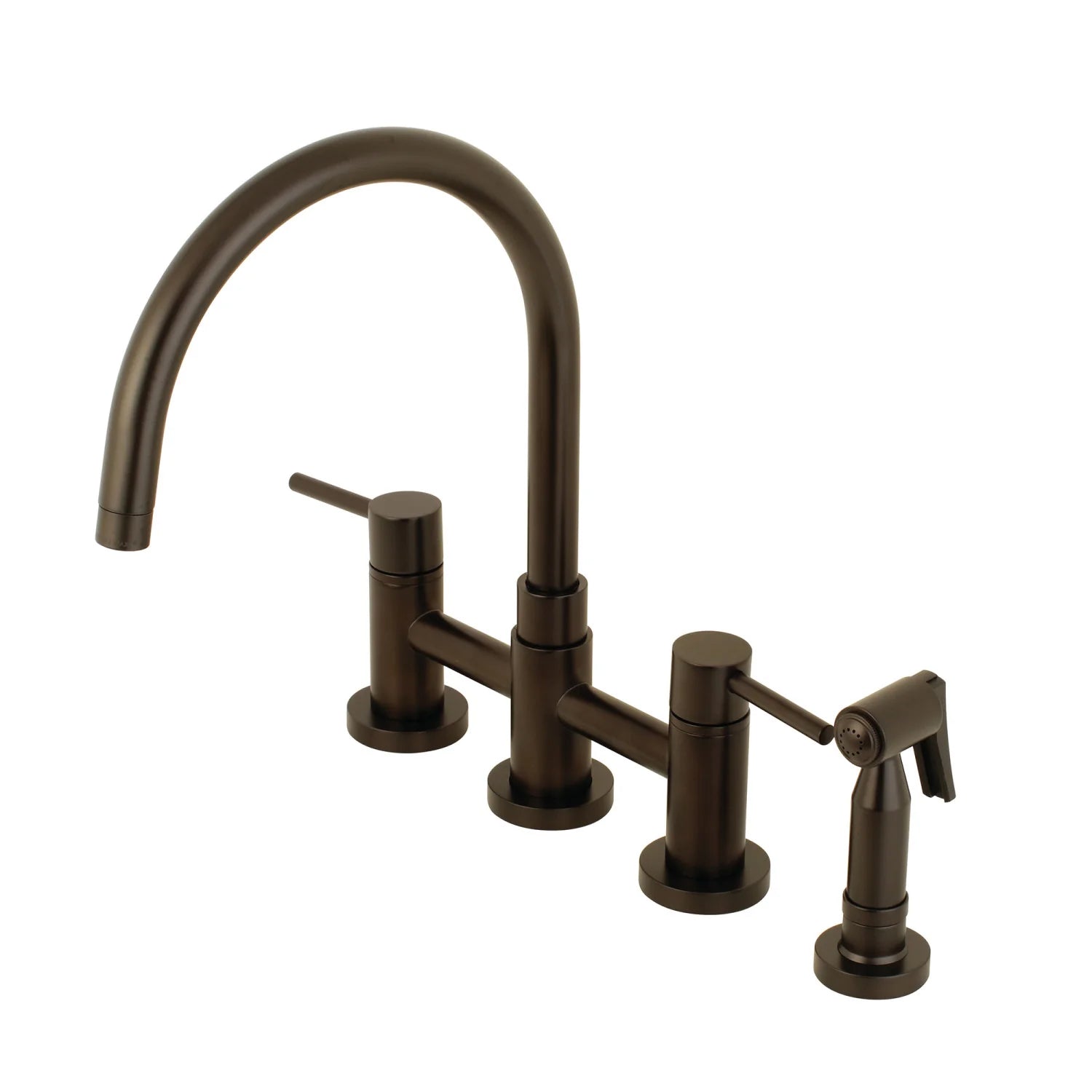 Concord J Two-Handle 4-Hole Deck Mount Side Sprayer Bridge Kitchen Faucet