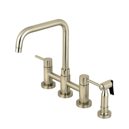 Concord K Two-Handle 4-Hole Deck Mount Side Sprayer Bridge Kitchen Faucet