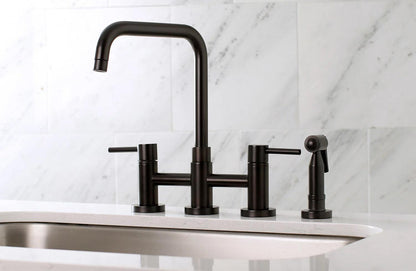 Concord K Two-Handle 4-Hole Deck Mount Side Sprayer Bridge Kitchen Faucet